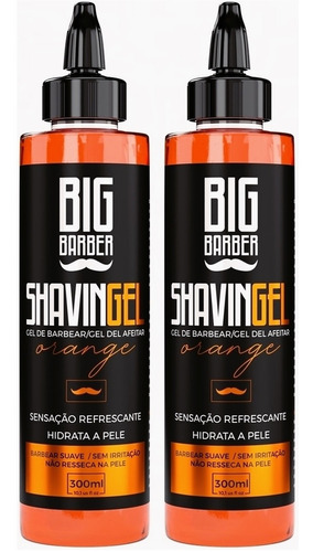 Shaving Gel Barbear Bisnaga Big Barber Orange Atacado 2 Unid