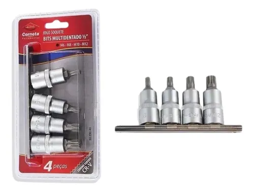 comprar Jogo Bits Multidentado 1u002F2 M6 - M8 - M10- M12 Corneta 4pçs