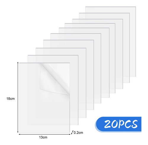 20 Pcs Lamina De Acrílico Transparente Medida 13x18cm En 2mm