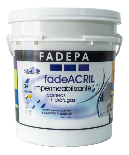 Pintura Impermeabilizante Frente Y Muros Fadepa 10 Litros