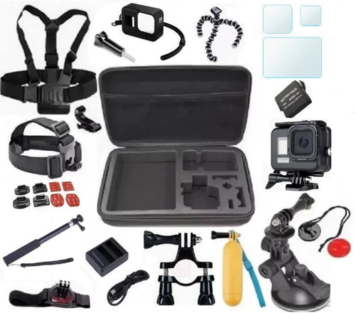 Kit P Gopro Hero 8 Black Maleta Estanque Película Capa