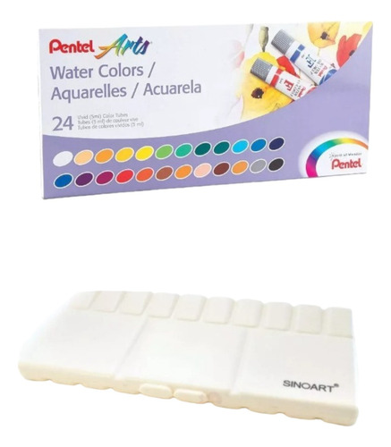 Kit  Aquarela 111 + Aquarela Pentel 24 Cores + Godê