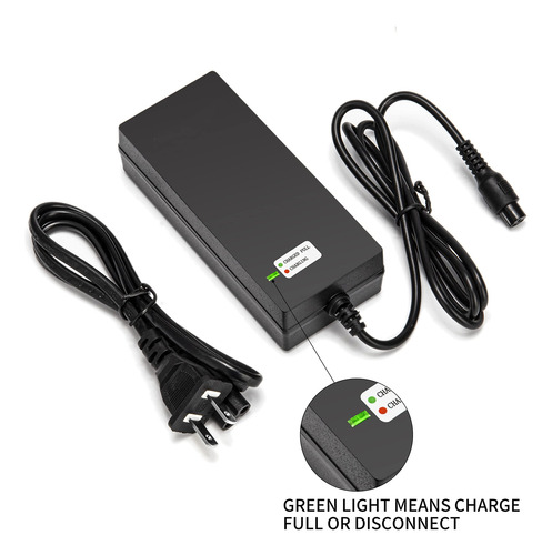 Evaplus Cargador Powerfast De 42 V, Conector En Línea De 3 C