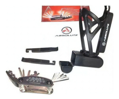 Suporte Garrafa Caramanhola Bike Absolute Canivete Espatula Cor Preto