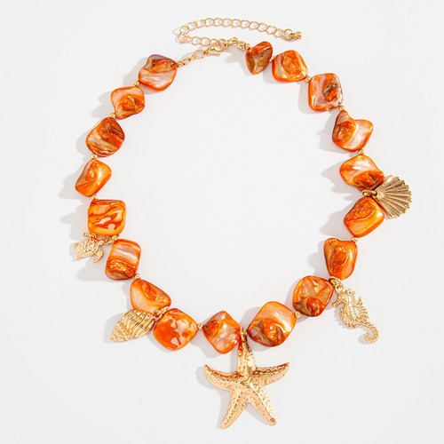 Collar De Cadena De Conchas Bohemio Con Colgante De Estrella