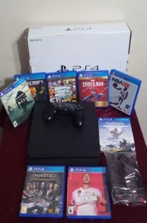 Ps4 Slim 1tb + 1 Control + 6 Juegos Físicos