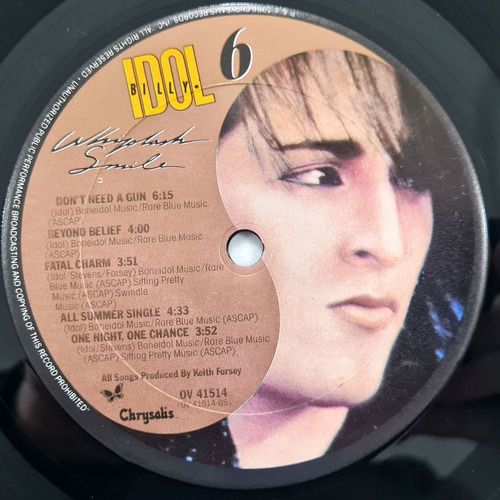 Billy Idol - Whiplash Smile (1986) Usa - Vinilo / Lp (Usado)