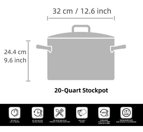 Olla Salsa Acero Inoxidable 20 Qt Con Tapa, Cook N Home