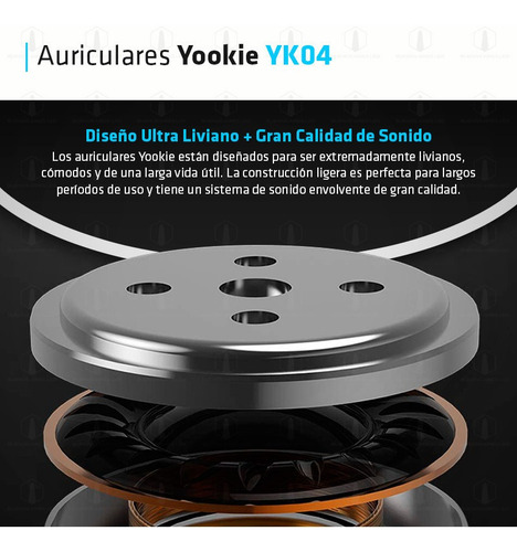 Imagen 4 de 10 de Auriculares Yookie Yk04 Microfono Sonido Estereo Ios Android