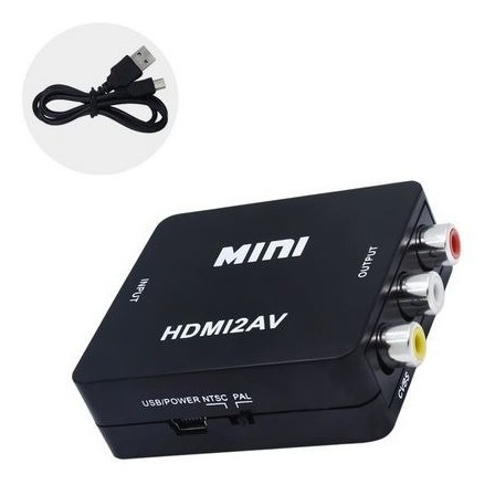 Adaptador Conversor Video Hdmi A Rca Con Selector Pal/ntsc