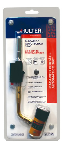 Maçarico Portátil Acendimento Automático Giro 360º Hulter