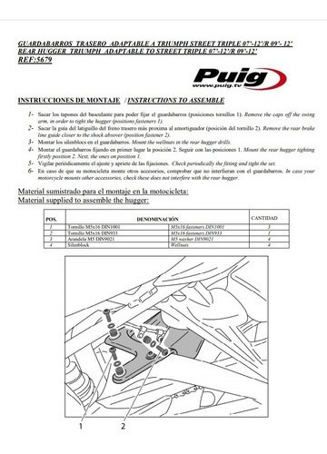 Paralama Traseiro P/triumph Daytona 675/ R/ Street Triple/ R