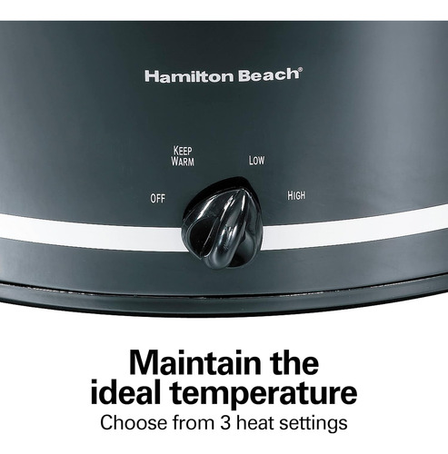 Olla De Cocción Lenta Hamilton Beach 8qt 3 Temp Negra