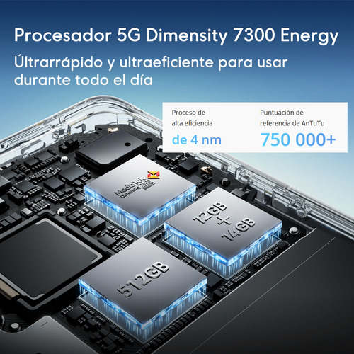 Realme 14 Pro 5g 12 Gb Ram 512 Gb Rom 6.77'' Oled 120hz Dimensity 7300 Energy Cámara Sony Imx882 Ois 50mp Batería 6000mah Ip66/68/69 Blanco