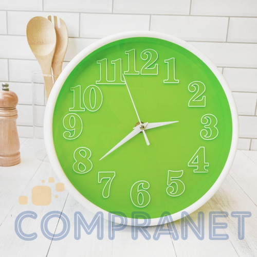 Reloj De Pared Analógico, 25 Cm Diámetro - 12415