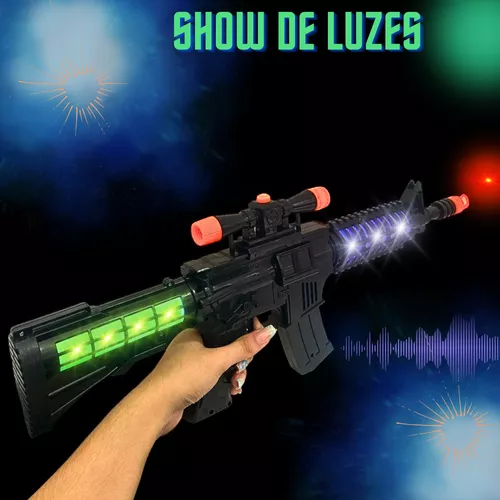 Metralhadora Arma De Brinquedo Mira à Laser Com Som E Luz