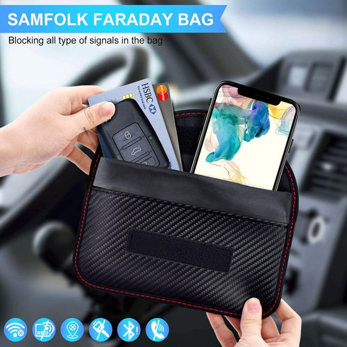2× Bloqueador Sinal Portátil Faraday Cage Rfid/nfc