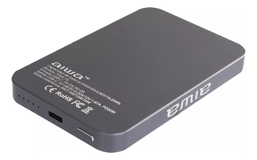 Powerbank Bateria Externa Magsafe Aiwa Paw-70 5000 Mah Gris