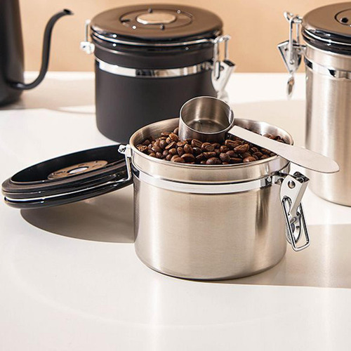 Contenedor De Café Hogar Grano De Café Tanque Plata 1.2l