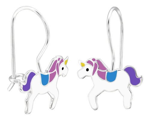 Aros Infantil Unicornio Plata Amilu (pe0103)