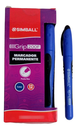 Marcador Permanente Simball Grip 200f X 12 Unidades X Color