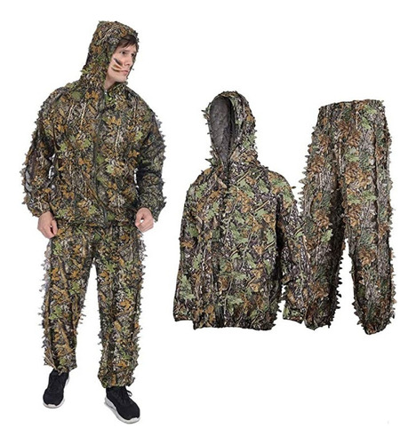 Trajes De Camuflaje Ghillie Para Exteriores, 3d Con Capucha