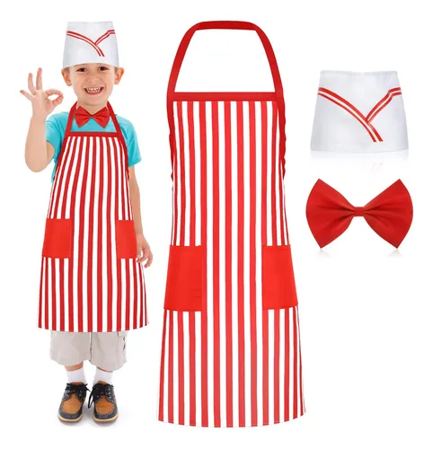 Kit De Disfraz De Camarero Para Niños, 3 Piezas, Disfraz De