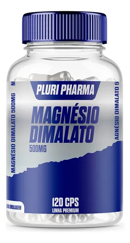 Magnésio Dimalato 500mg 120 Cápsulas Pluri Pharma Sem Glúten