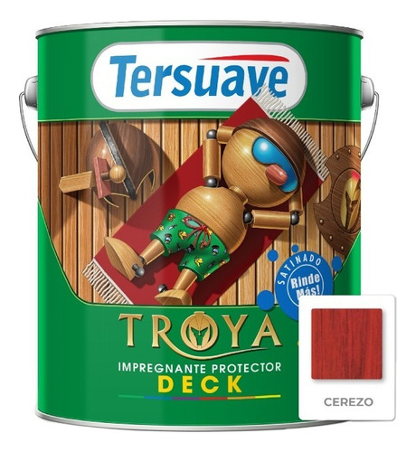 Tersuave Deck Impregnante Protector Troya Satinado 4 L - Mix Color Cerezo