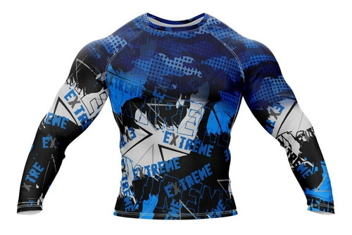 Doxe Jersey Playera Slim Fit Extream Deporte Camuflaje Azul 