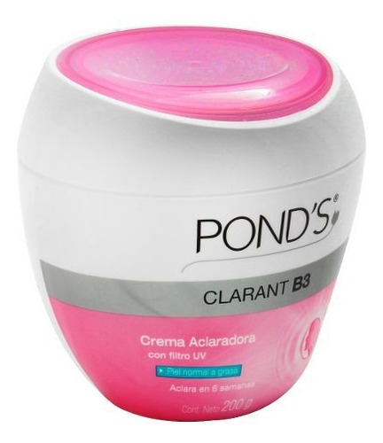 Crema Aclaradora Pond's Clarant B3 para piel grasa/normal de 200g