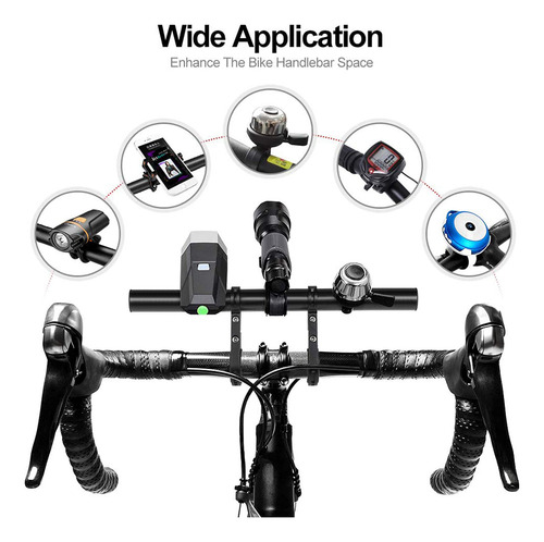 Extensión De Manillar Doble Aluminio 11.8 Para Bicicleta Color