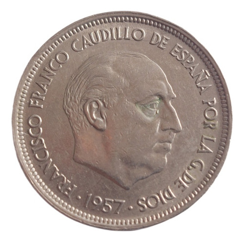 Moneda España Franco 50 Pesetas 1957