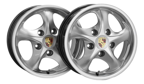 Jogo De Rodas Aro 15 5x130 Porsche Twist Raw Fusca Brasilia Cor Hyper Prata 5x130