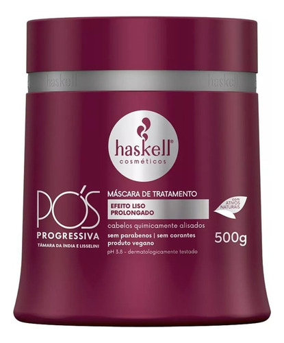 Kit Haskell Pós Progressiva 500ml Shampoo Cond Másc Leave In