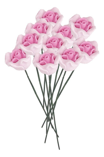 3 X 10 Piezas De Flores Rosas Artificiales Para Casa De