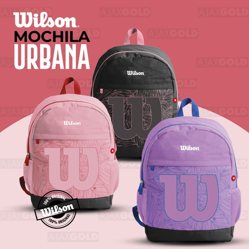 Imagen 6 de 10 de Mochila Urbana Deportes Impermeable Porta Notebook Wilson