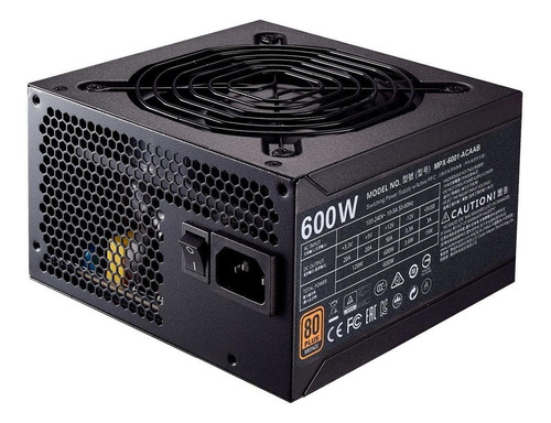 Fuente de poder para PC Cooler Master Technology MWE Bronze Series MPX-6001-ACAAB 600W  black 100V/240V