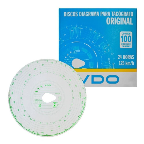 Imagem 1 de 1 de Disco Diagrama Para Tacógrafo Vdo Diário - 24 Horas 125 Km