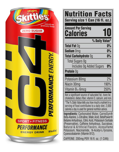 Cellucor C4 Bebida Energética Preentrenamiento Skittles 12 P