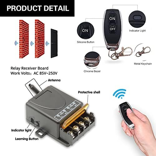 Dieserc 433mhz Interruptor De Control Remoto Inalámbrico Ac