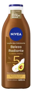 NIVEA Hidratante Desodorante Beleza Radiante Cuidado Intenso 400ml, Hidratação Profunda 48h, Brilho Natural, Corporal, Pele Seca e Extrasseca