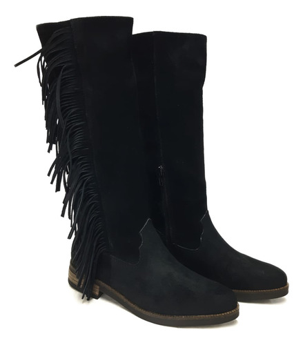 Botas Largas Con Flecos Gamuza Penelope Última Moda 3108