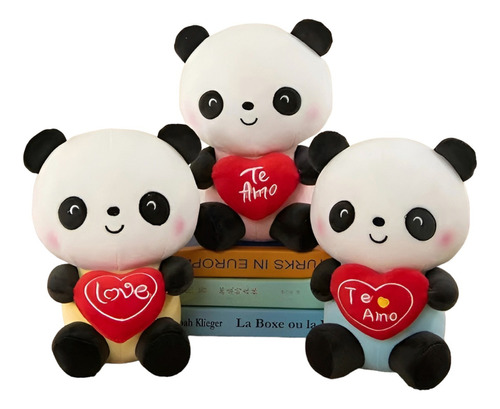 Peluche Suave Panda - Peluche Panda Suave Con Corazón Amor