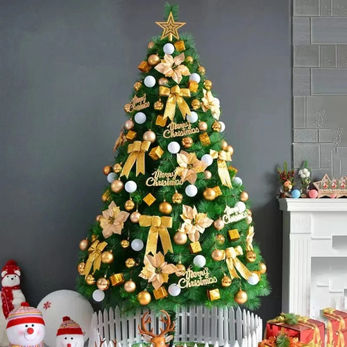 Árbol De Navidad Artificial 2.1m Frondoso Verde 1000 Ramas