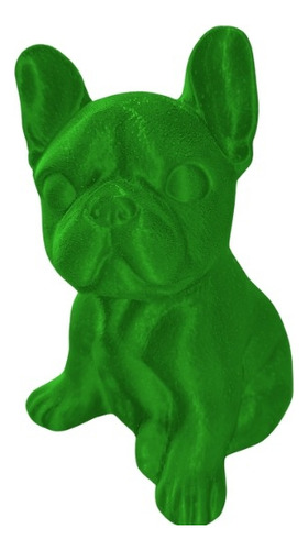 Bulldog Frances En 3d - 22cm Pintado A Mano Verde