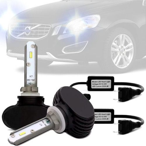 Imagem 1 de 5 de Par Lampada Ultra Led Baixo H7 Volvo S60 Foco Duplo
