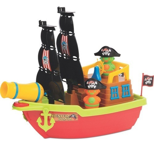 Brinquedo Iantil Barco Aventura Pirata Agua Mercotoys Cor Colorido