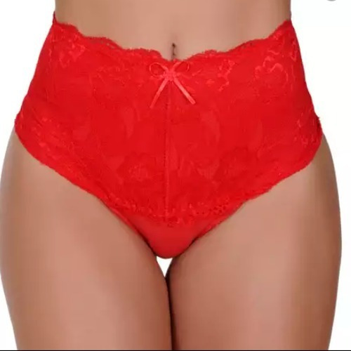 Kit 3calcinhas Cinta Renda Modeladora Feminina Cintura Alta