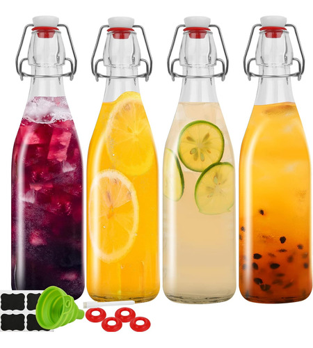 Pack De 4 Botellas Zebeiyu P/ Jugo O Konbucha, 940 Ml